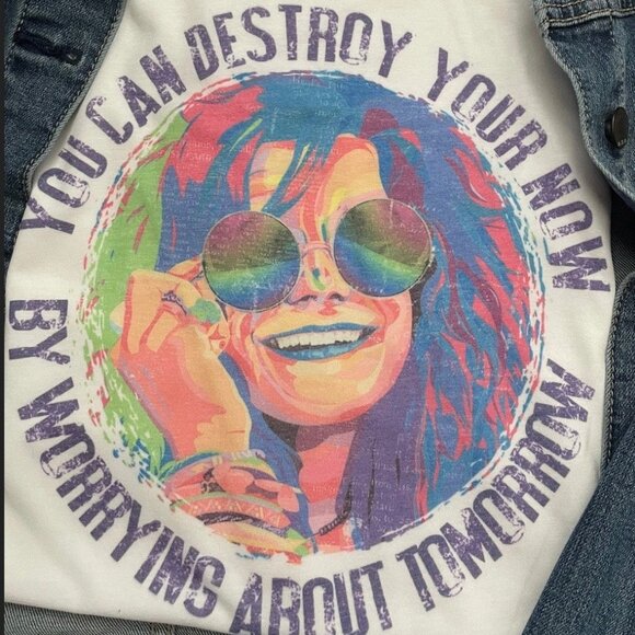 Janis Joplin Shirt, Vintage Style Janis Joplin Tshirt 70s music gift graphic tee - Picture 4 of 5